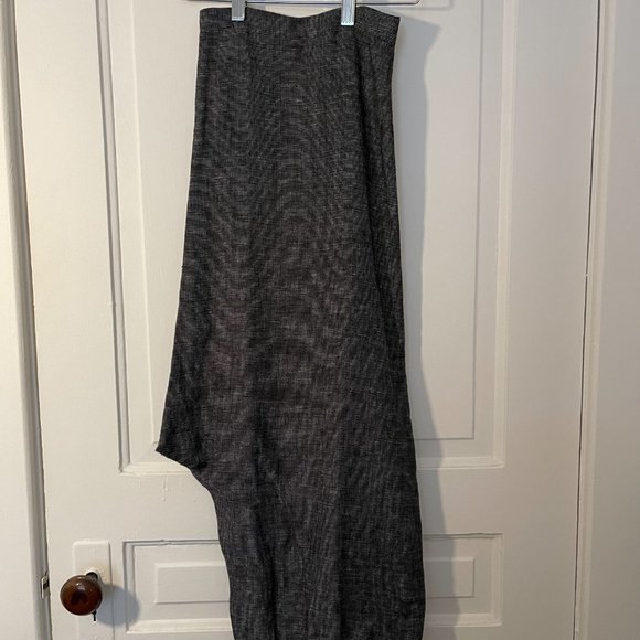 Eileen Fisher - wide leg pants - crop -70 Linen 30 Tencel  black+White XL - Picture 4 of 5